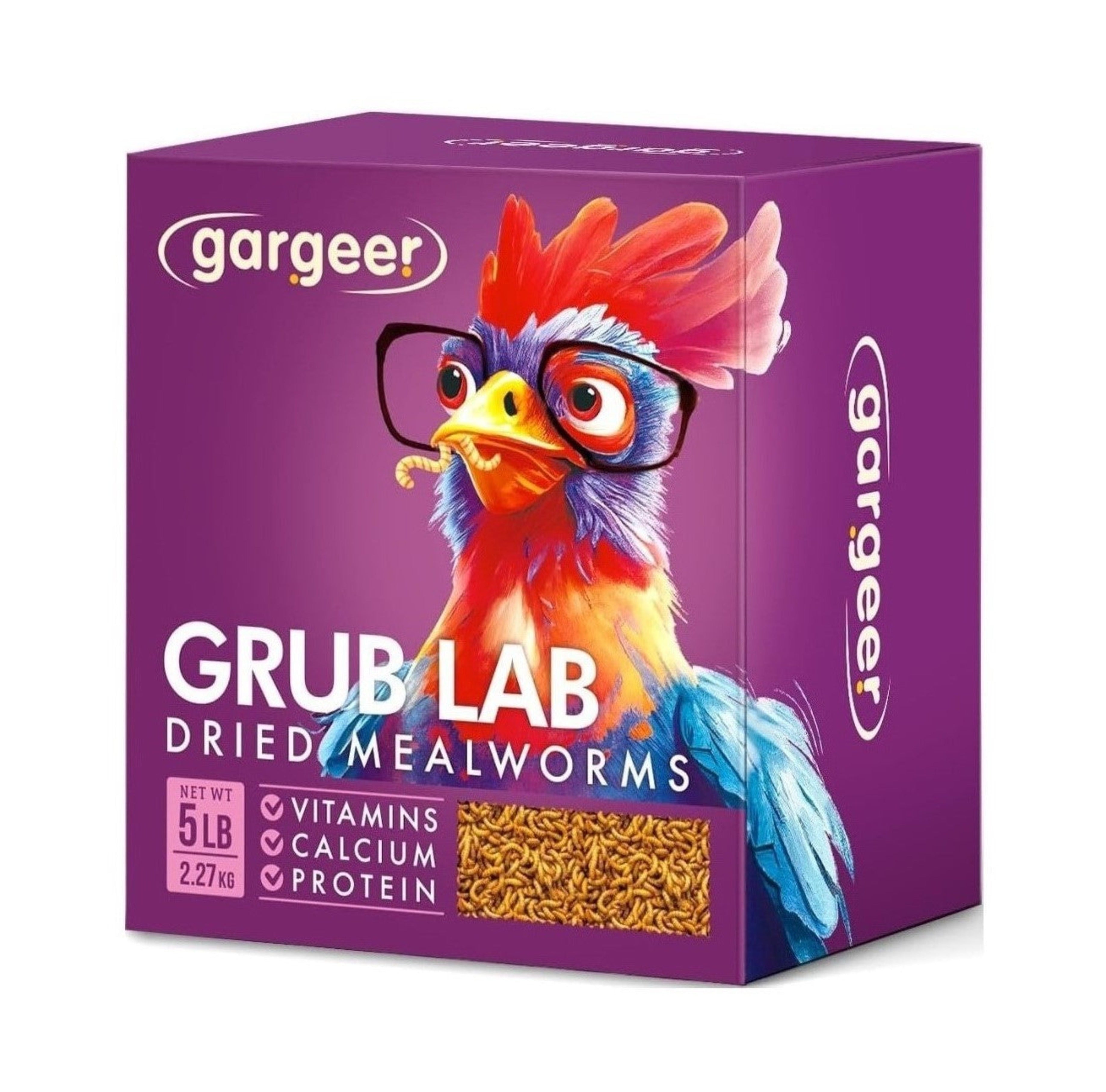 Gargeer Dried Mealworms, 5LB of High Appealing Protein Content, Low Waste, Year-Round Nutrient-Dense Food Source. No Artificial Additives or Processing, No Sugar, with Lower Risk of Choking. Enjoy!