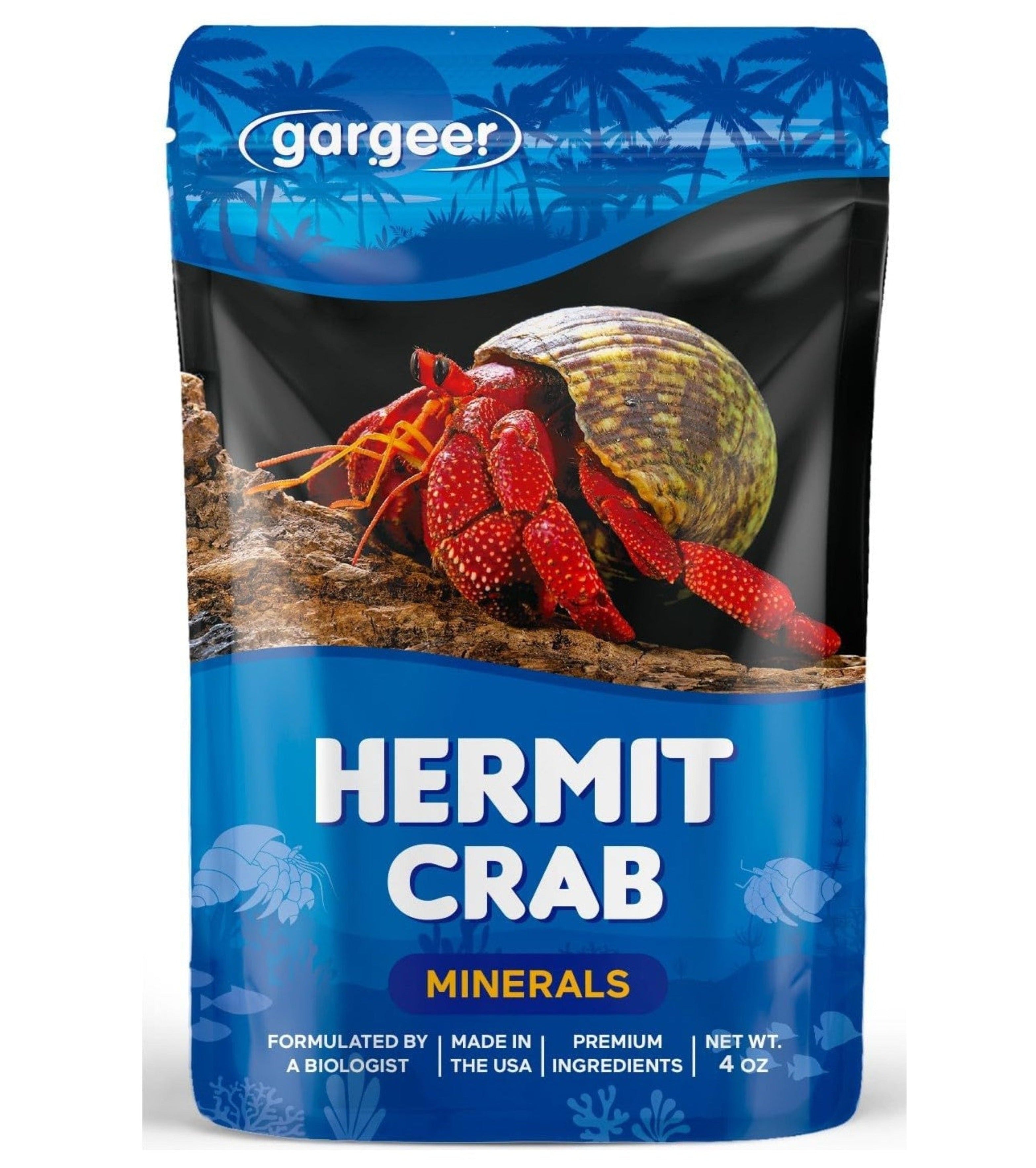 Gargeer 4oz Hermit Crab Mineral Supplement. Using Premium Ingredients ONLY, You Will Now Promote Optimal Growth, Exoskeleton Formation, and Support The Molting Process. Enjoy!