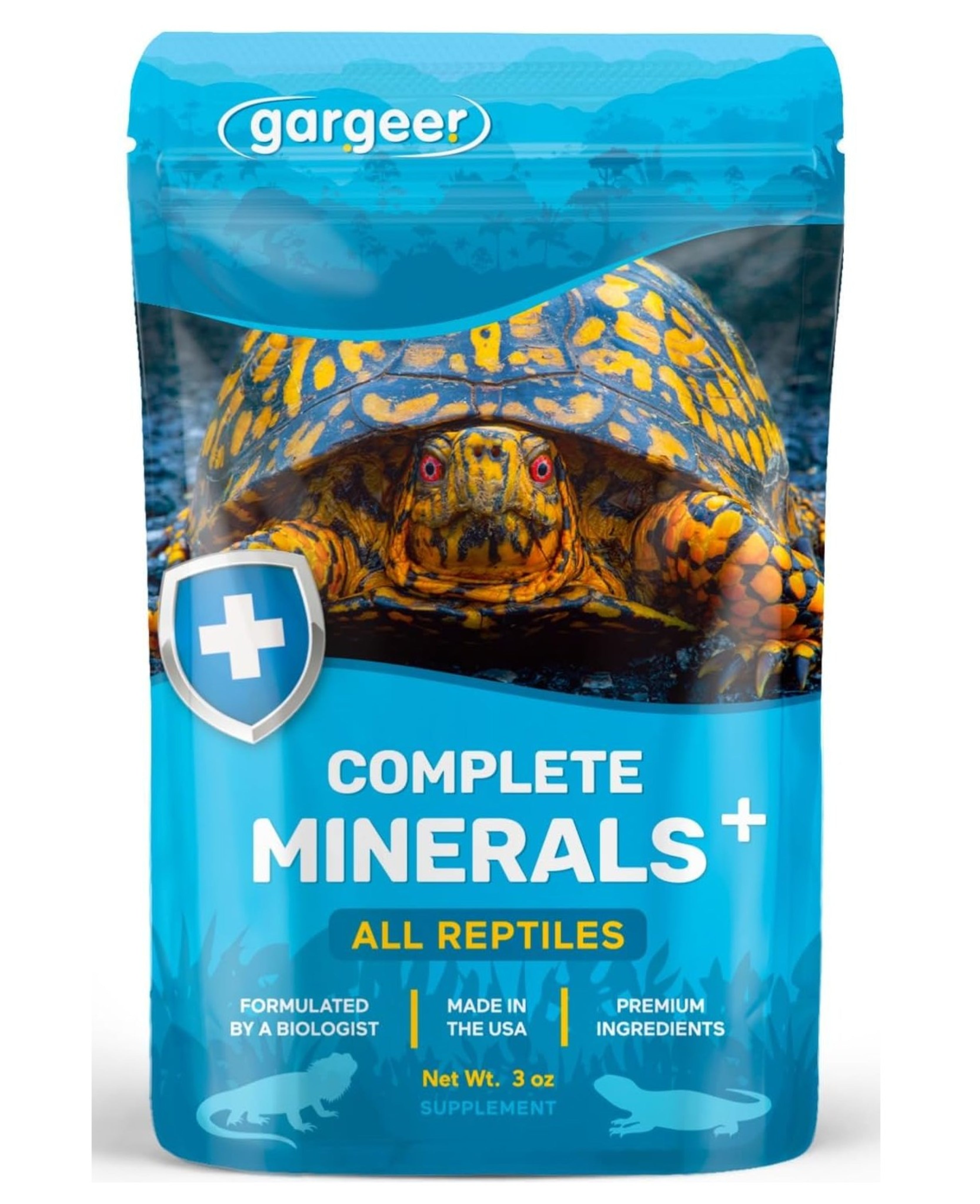 'Complete Minerals Plus' Supplement for All Reptiles | Supports Strong Bones, Shell, Skin, Muscle Function, Metabolism & Clay Minerals Boost | Lizards, Turtles & Tortoises | 3oz | Made in USA. Enjoy!