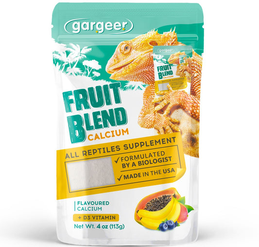 Gargeer 4oz All Reptile Fruit Blend Calcium with Vitamin D3, Phosphorus-Free, Ultrafine Powder