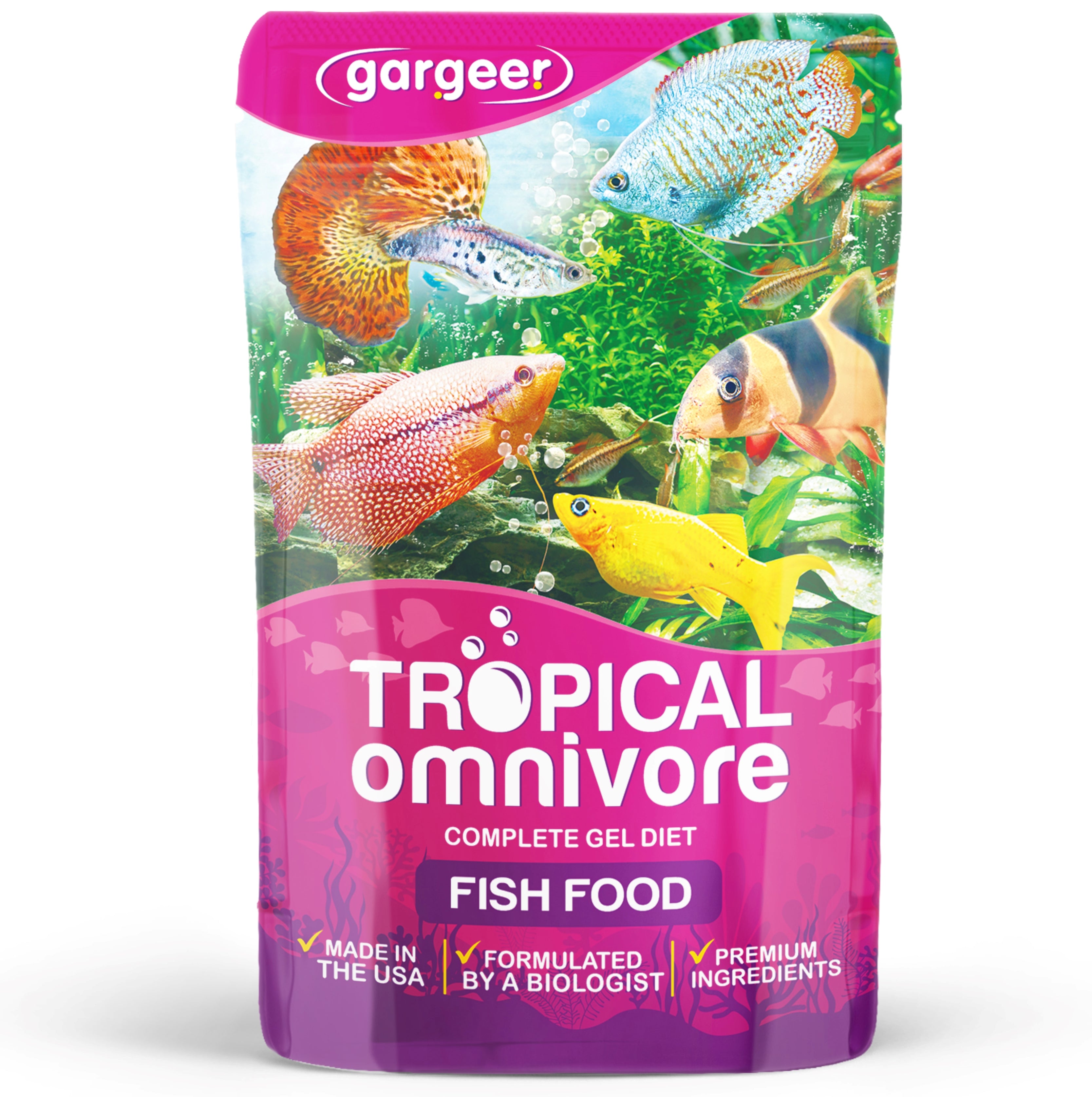 3oz Tropical Omnivore Fish Food Complete Fresh Water Fish Gel Diet for Both Juveniles & Adults