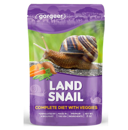 2oz Land Snail Veggie Complete Diet. Nutritious, Balanced, and Safe Non-GMO, No Ethoxyquin or Copper Sulfate Food Option. They’ll Live Long and Prosper. Proudly Made in The USA. Enjoy!