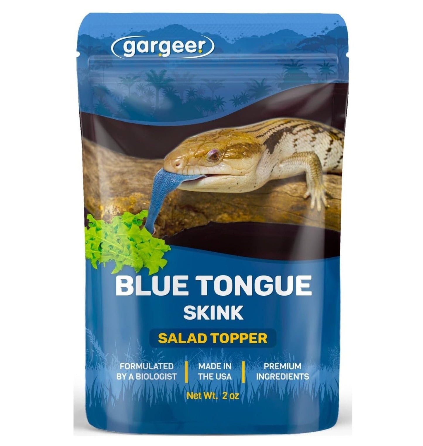 2oz Blue Tongue Skink Food Supplement, Flower Salad Mix Topper. Supercharge Juveniles & Adults Appetite, Health & Immune System. Complete Diet, Rich with Vitamins, Made in The USA. Enjoy!