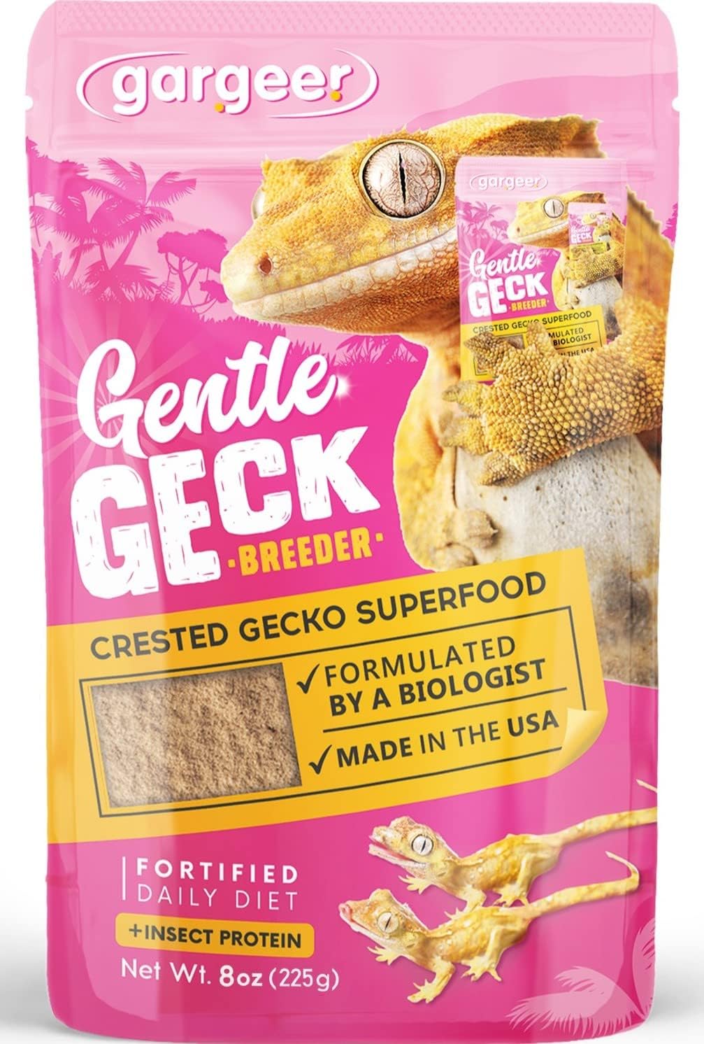 Complete Crested Gecko Food Diet. Premium Mix, Ready to Use Freshly Made Powder. Unique Formula, Developed & Made in The USA. Enjoy! (Breeder + Insects Protein)