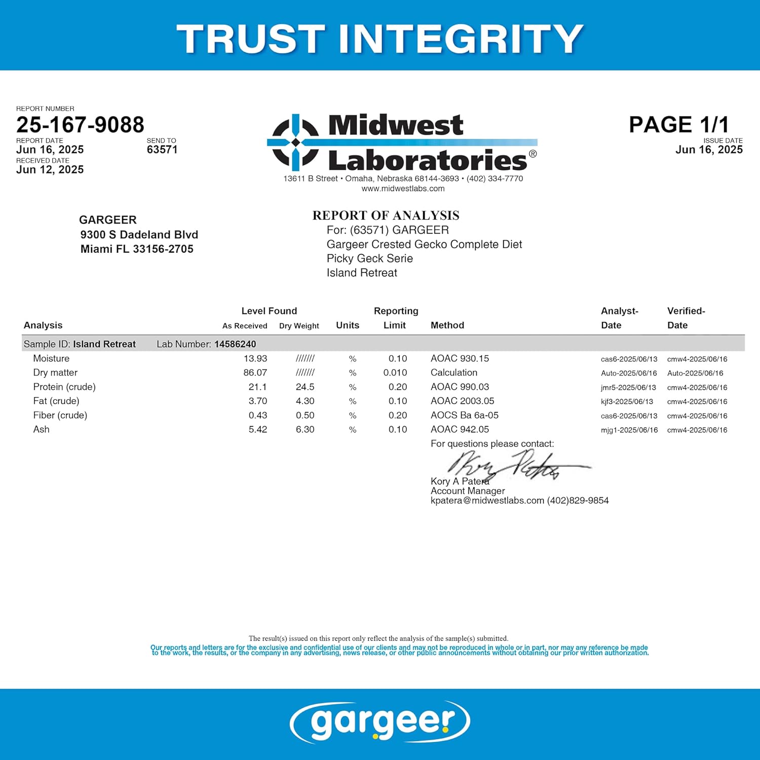 Gargeer 'Picky Geck' Island Retreat - Premium Crested Gecko Food | Sustained Energy & Immune Boost with Premium Tropical Fruit Blend | No Fillers, No Rice Bran - Only Premium Ingredients | 2oz | Made in USA. Enjoy!