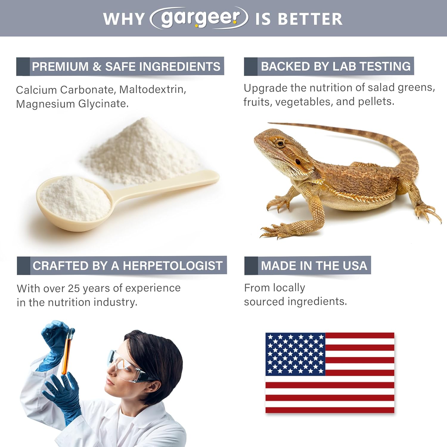 'Magnesium & Calcium' Supplement for All Reptiles | Dual Mineral Support for Strong Bones, Muscle & Nerves Function | Chelated Magnesium for Better Absorption | 3oz | Made in USA. Emjoy!