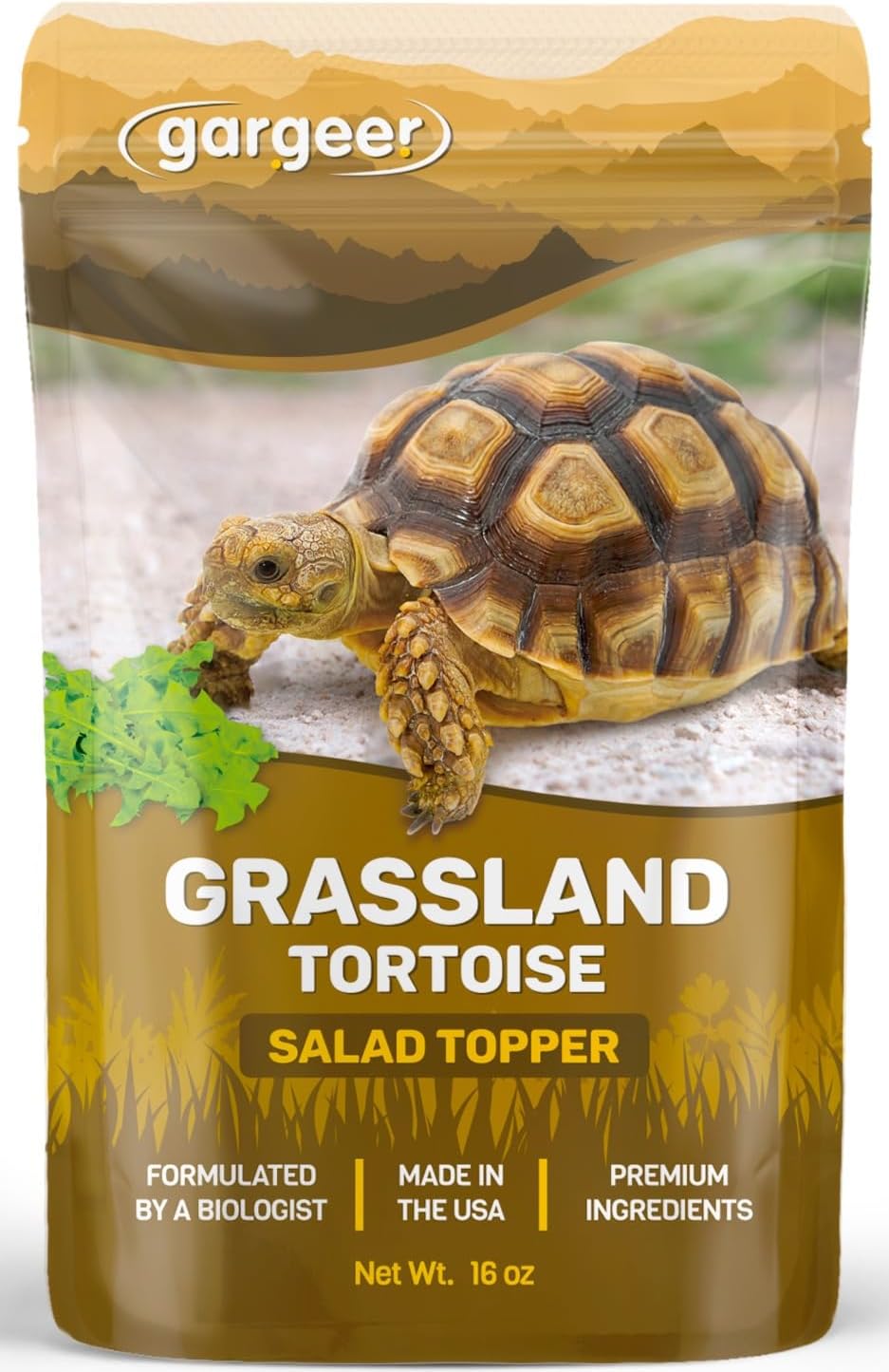 Gargeer Desert | Grassland Tortoise Salad Topper: Supercharge Healthy Diet Supplement - Essential Nutrition Care Blend for Strength & Robust Immune System in Juveniles & Adults
