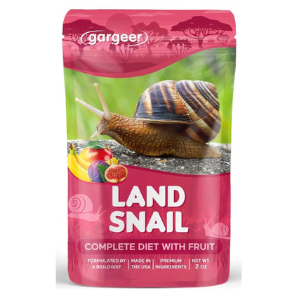 2oz Land Snail Complete Diet with Fruit. Nutritious, Balanced, Non-GMO, No Ethoxyquin or Copper Sulfate Food Option. Enriched with Dried Banana, Mango, and bee Pollen. Proudly Made in The USA