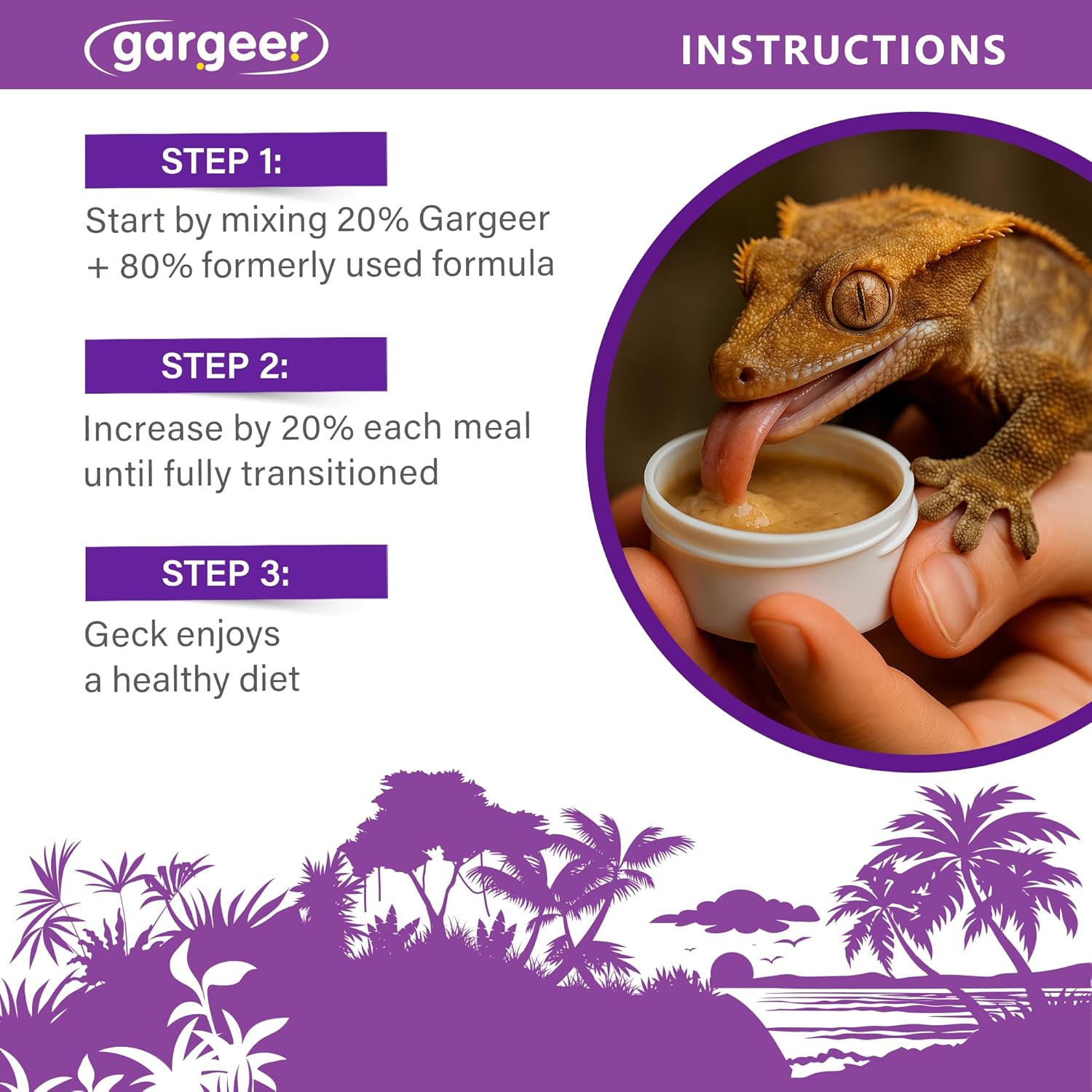 Gargeer 'Picky Geck' Wildberry Burst - Premium Crested Gecko Food | Antioxidant & Immune Support Formula | Real Fruit & Insect Protein | No Fillers - Only Premium Ingredients | 2oz | Made in USA. Enjoy !