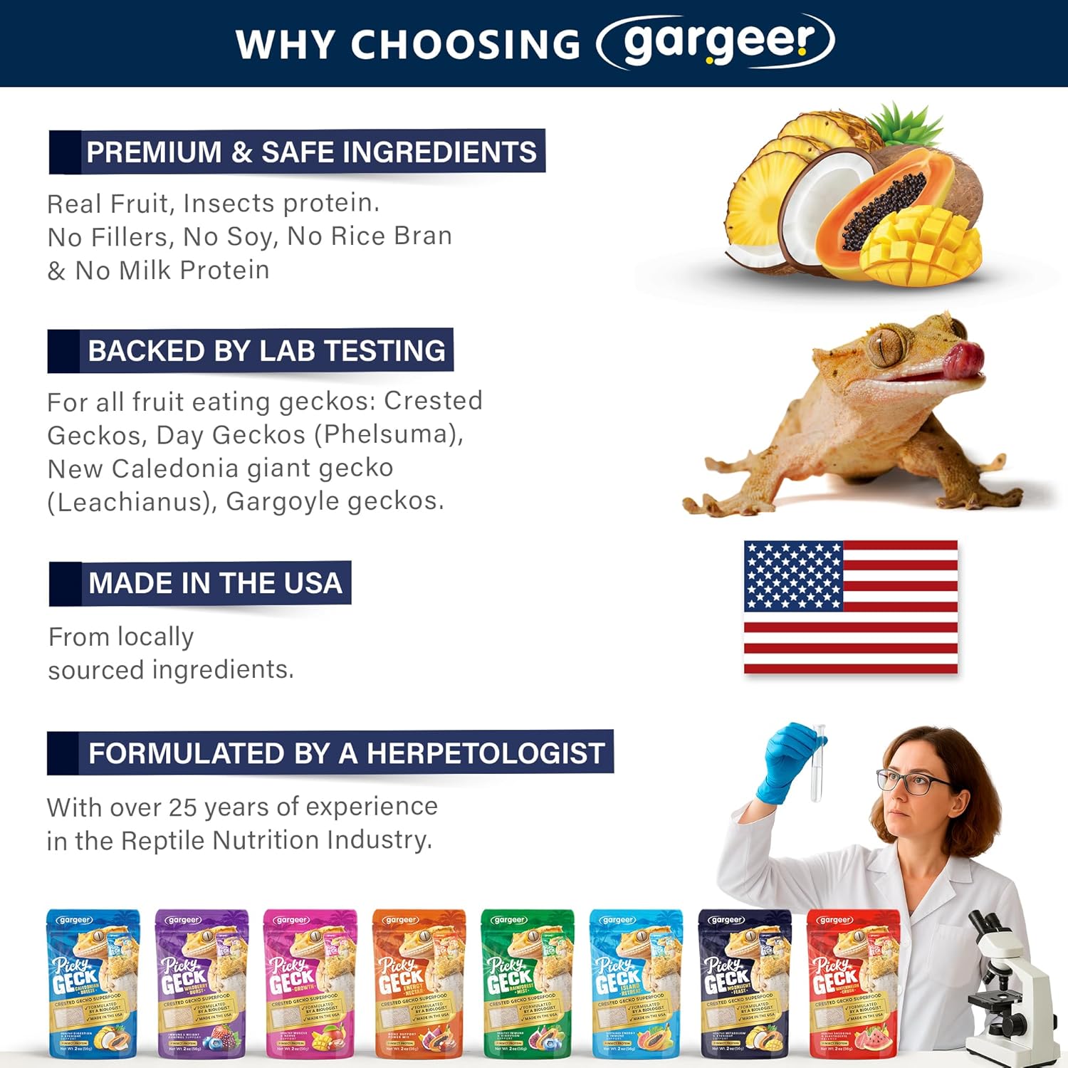 Gargeer 'Picky Geck' Moonlight Feast - Premium Crested Gecko Food | Vision & Metabolism Support with Premium Fruit Blend | No Fillers - Only Premium Ingredients | 2oz | Made in USA. Enjoy!