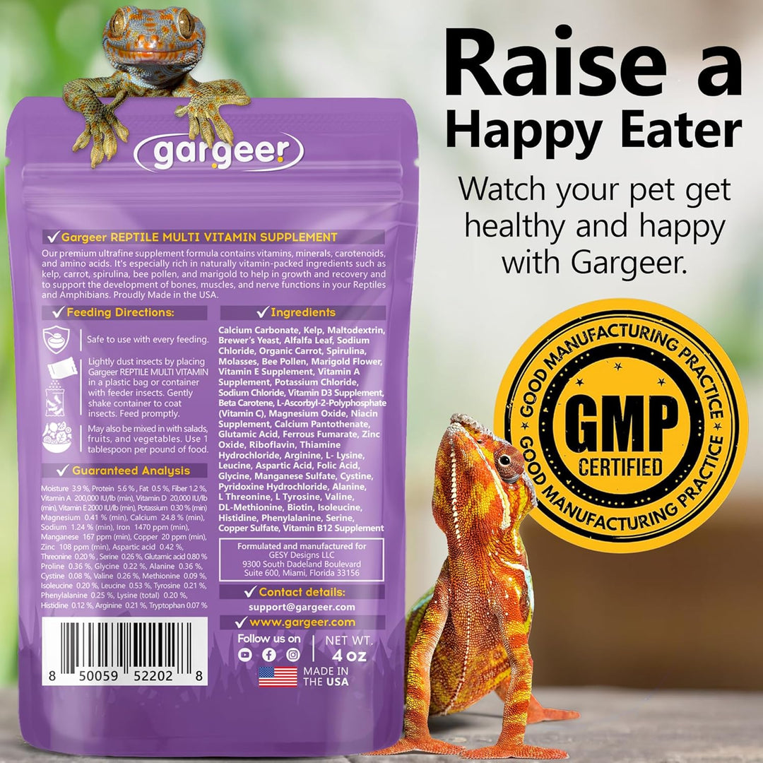 Back of the pouch for the multivitamin powder, with the GMP-certified seal