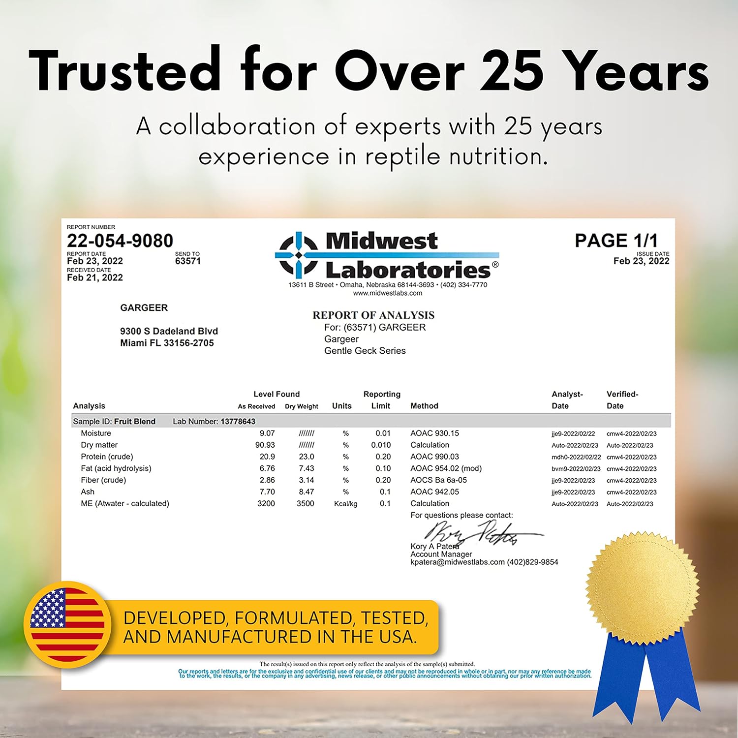 Complete Crested Gecko Food Diet. Premium Mix, Ready to Use Freshly Made Powder. Unique Formula, Developed & Made in The USA. Enjoy! (Fruit Blend)