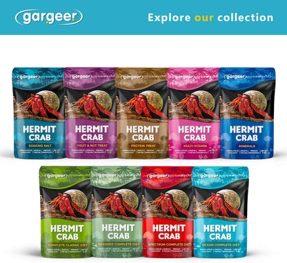 Gargeer 2oz Hermit Crab Ocean Blend Complete Diet. Easily Digested, Non-GMO Premium Ingredients Only. Strengthen Your Crab’s Exoskeleton, and Support All Nutritional and Immune System Needs