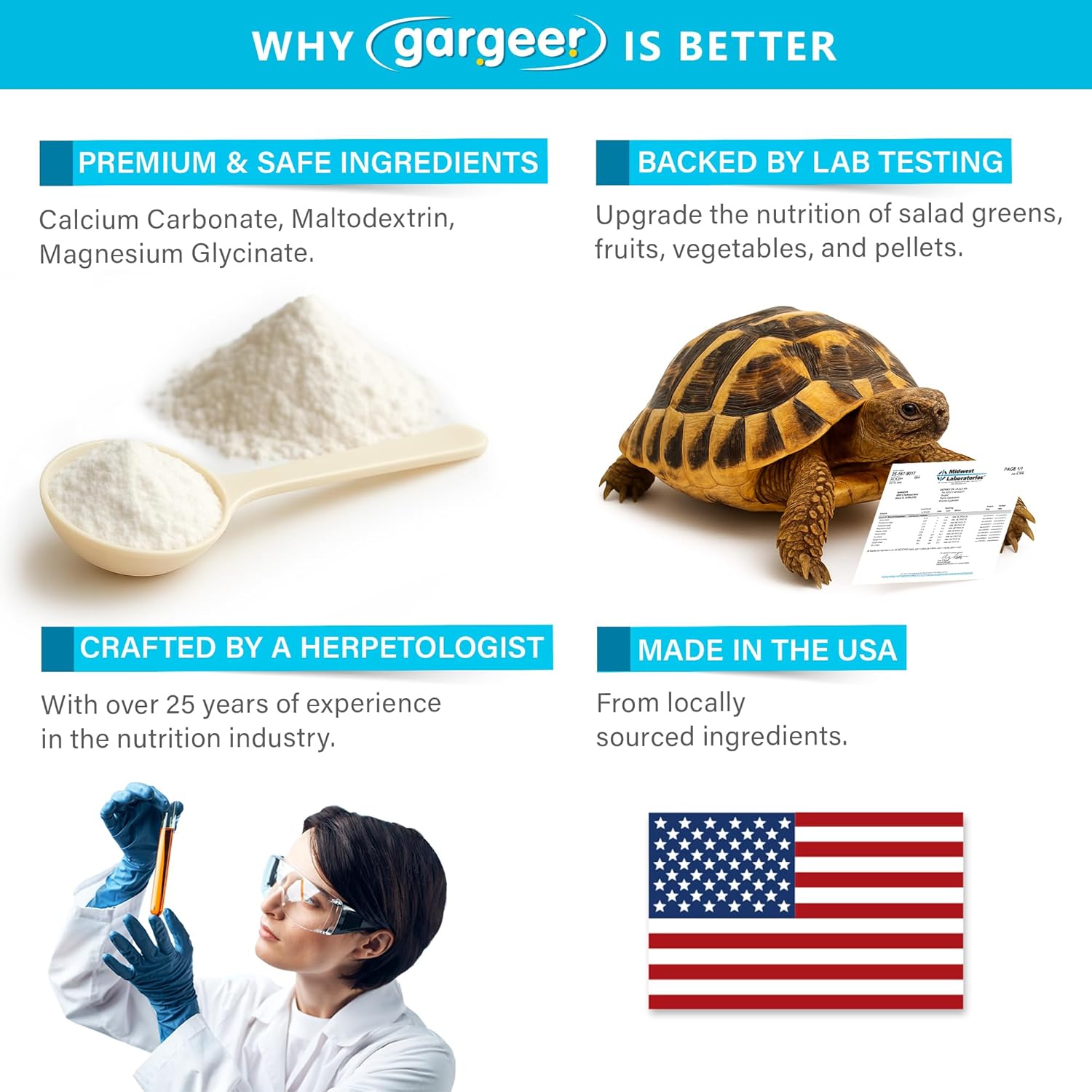 'Complete Minerals Plus' Supplement for All Reptiles | Supports Strong Bones, Shell, Skin, Muscle Function, Metabolism & Clay Minerals Boost | Lizards, Turtles & Tortoises | 3oz | Made in USA. Enjoy!