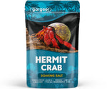 Front of the pouch of ocean-like soaking salt with calcium and trace minerals for hermit crabs