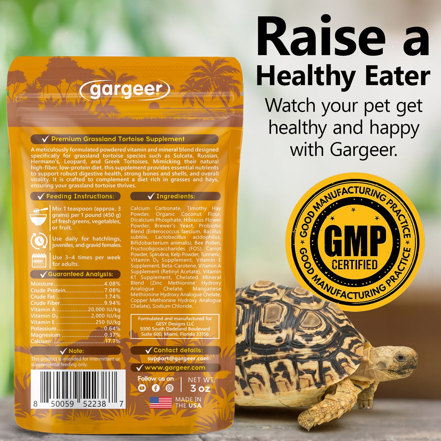 Grassland Tortoise Multivitamin & Mineral Supplement