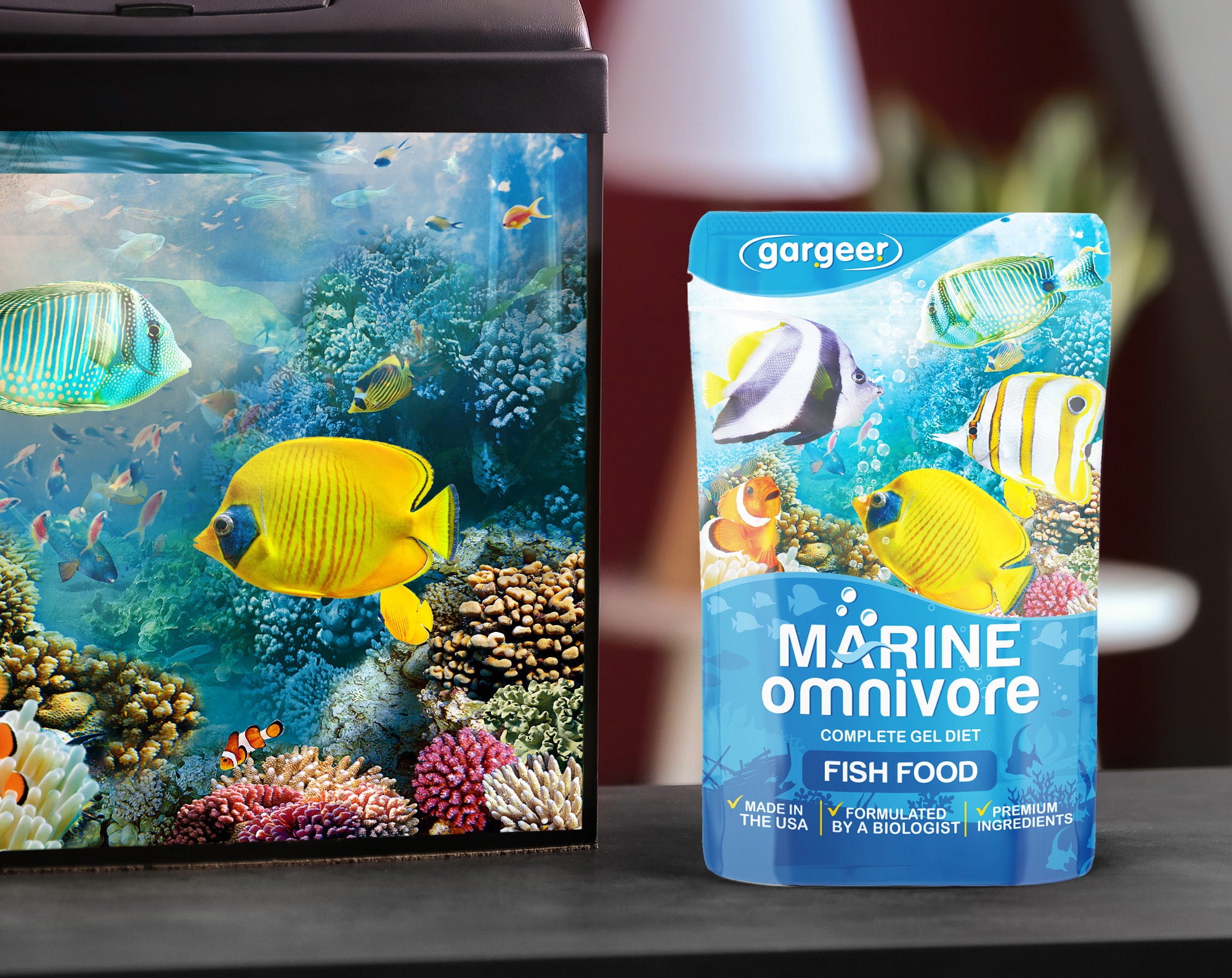 Marine Omnivore Fish Food Complete Saltwater Fish Gel Diet for Both Juveniles & Adults